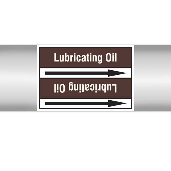 N008110 Brady White on Brown Lubricating oil Clp Pipe Marker On Roll