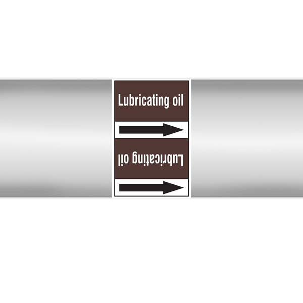 N008111 Brady White on Brown Lubricating oil Clp Pipe Marker On Roll