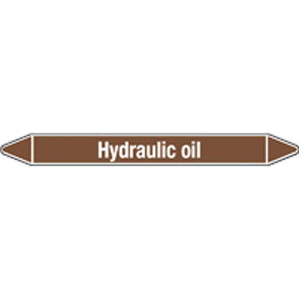 N008114 Brady White on Brown Hydraulic oil Clp Pipe Marker On Card