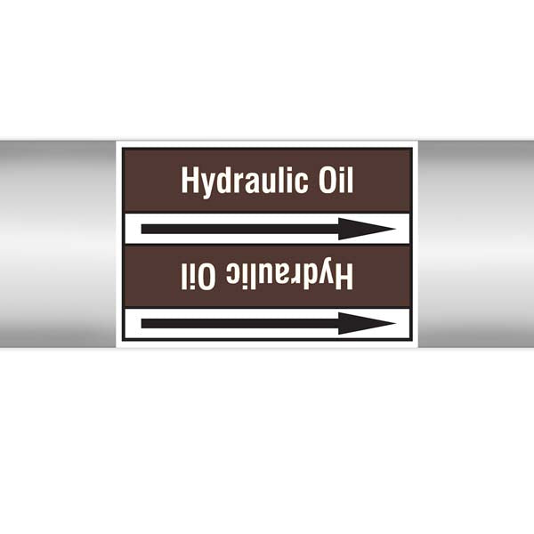 N008119 Brady White on Brown Hydraulic oil Clp Pipe Marker On Roll