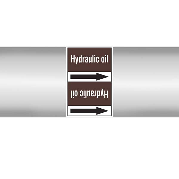 N008120 Brady White on Brown Hydraulic oil Clp Pipe Marker On Roll