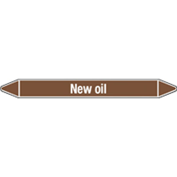 N008124 Brady White on Brown New oil Clp Pipe Marker On Card