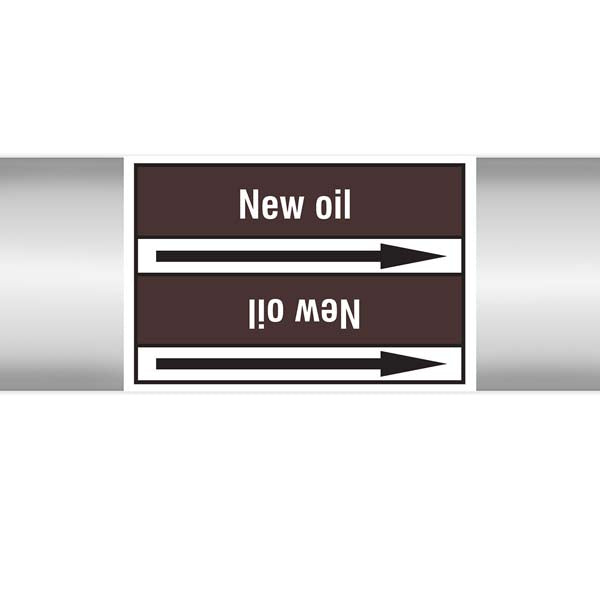 N008128 Brady White on Brown New oil Clp Pipe Marker On Roll
