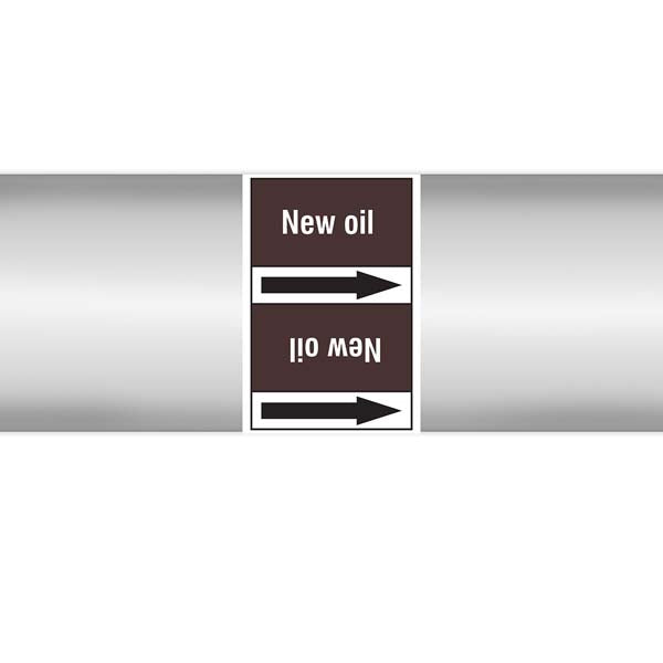 N008129 Brady White on Brown New oil Clp Pipe Marker On Roll