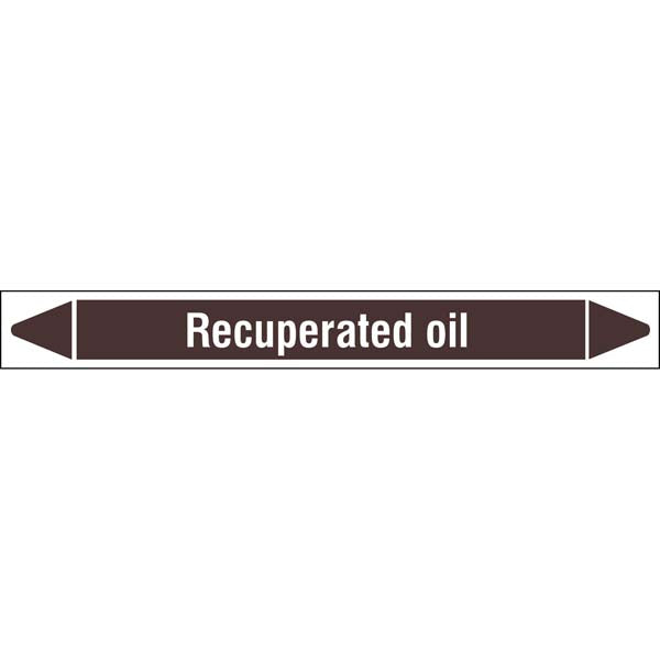 N008134 Brady White on Brown Recuperated oil Clp Pipe Marker On Roll