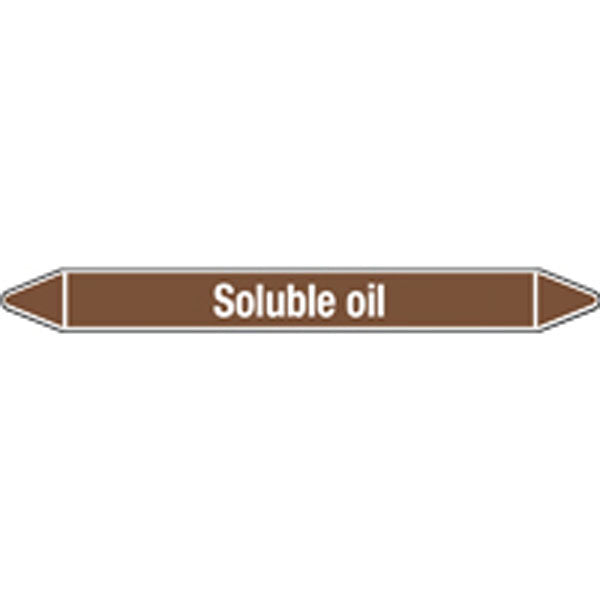 N008141 Brady White on Brown Soluble oil Clp Pipe Marker On Card