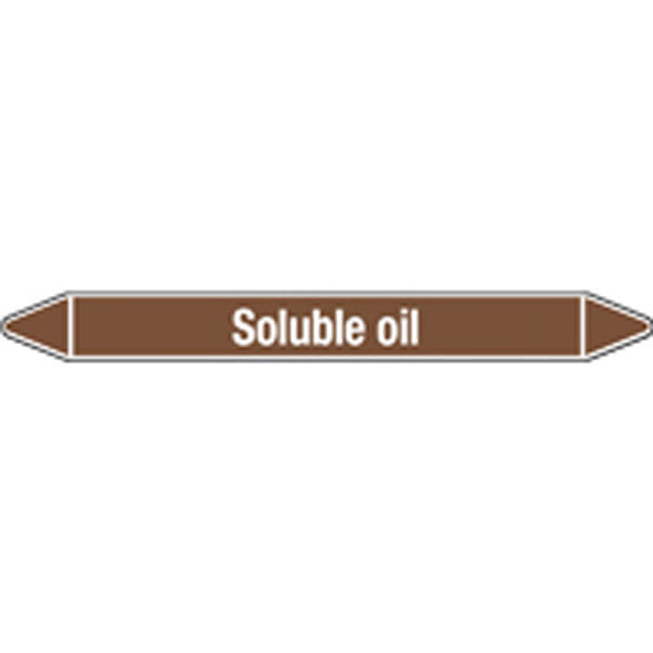 N008140 Brady White on Brown Soluble oil Clp Pipe Marker On Card