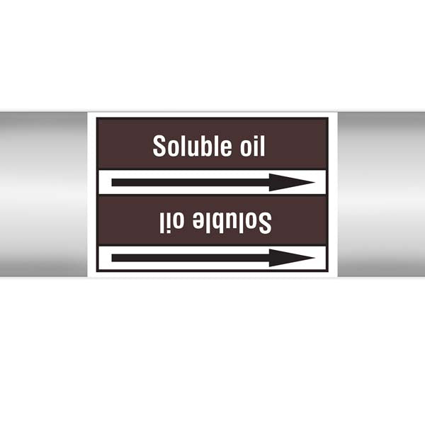 N008146 Brady White on Brown Soluble oil Clp Pipe Marker On Roll