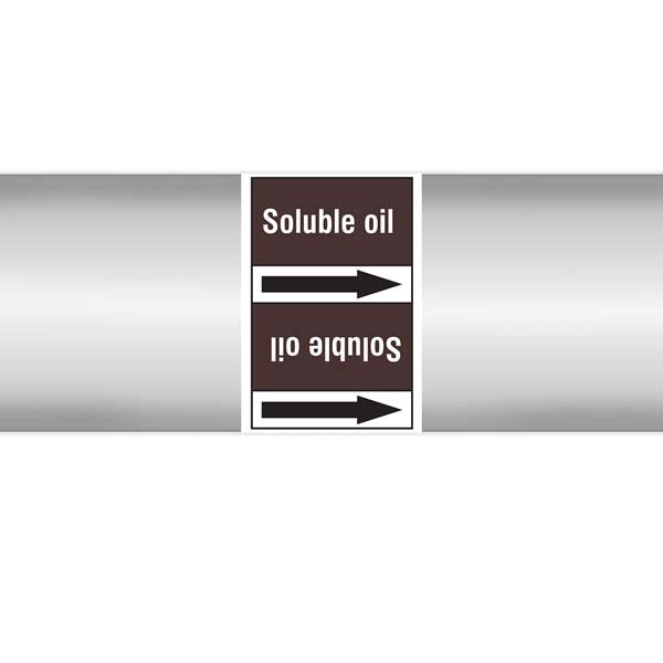 N008147 Brady White on Brown Soluble oil Clp Pipe Marker On Roll