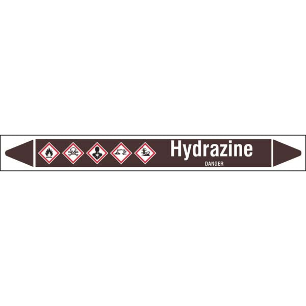 N008156 Brady White on Brown Hydrazine Clp Pipe Marker On Roll