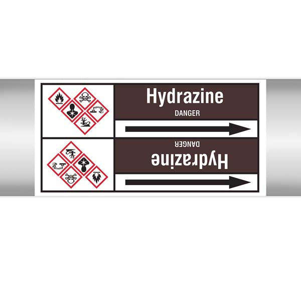 N008157 Brady White on Brown Hydrazine Clp Pipe Marker On Roll