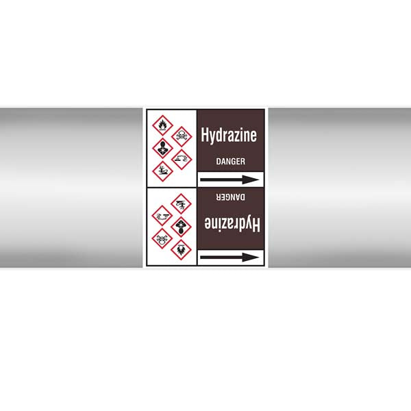 N008158 Brady White on Brown Hydrazine Clp Pipe Marker On Roll