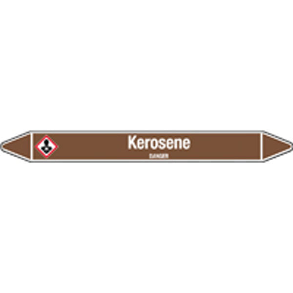 N008162 Brady White on Brown Kerosene Clp Pipe Marker On Card