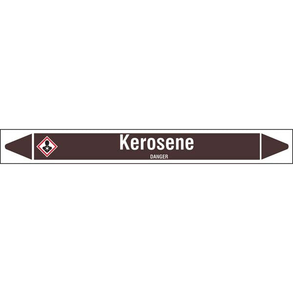 N008166 Brady White on Brown Kerosene Clp Pipe Marker On Roll