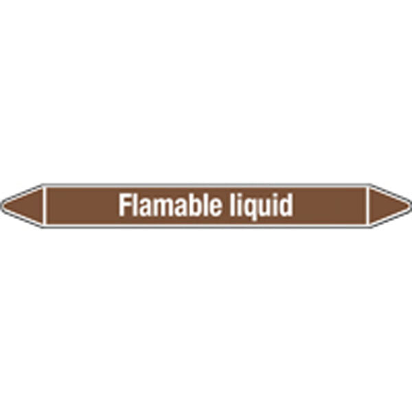 N008171 Brady White on Brown Flamable liquid Clp Pipe Marker On Card