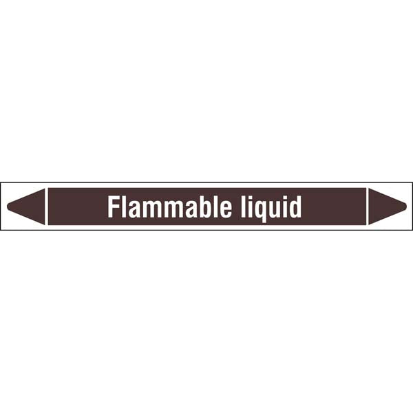 N008176 Brady White on Brown Flamable liquid Clp Pipe Marker On Roll