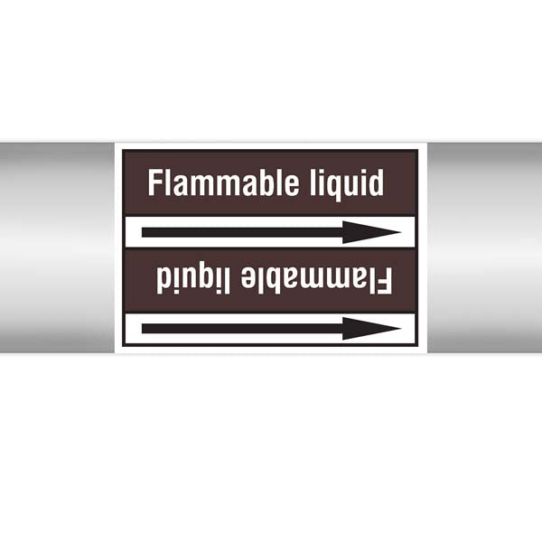 N008177 Brady White on Brown Flamable liquid Clp Pipe Marker On Roll