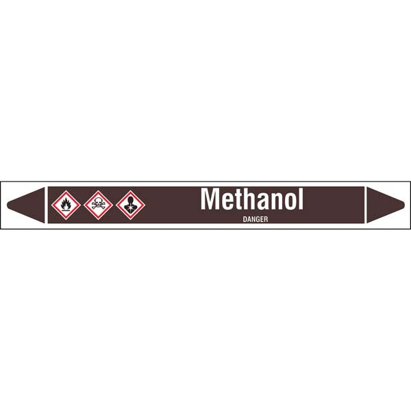 N008185 Brady White on Brown Methanol Clp Pipe Marker On Roll