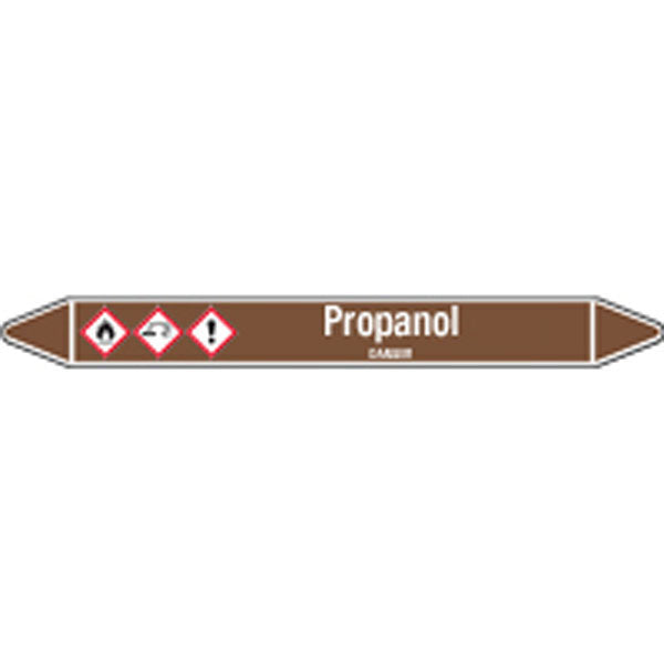 N008203 Brady White on Brown Propanol Clp Pipe Marker On Card