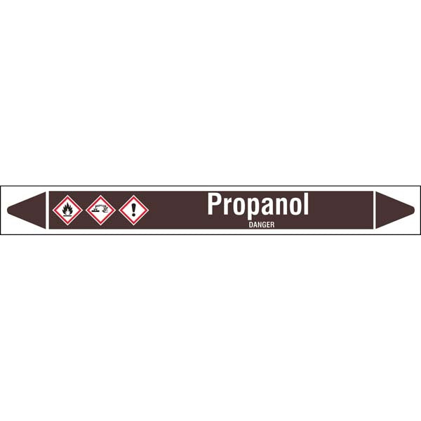 N008209 Brady White on Brown Propanol Clp Pipe Marker On Roll