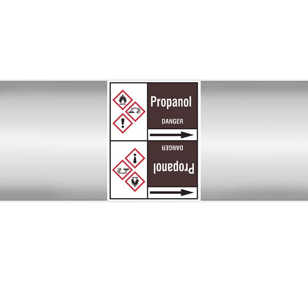N008211 Brady White on Brown Propanol Clp Pipe Marker On Roll