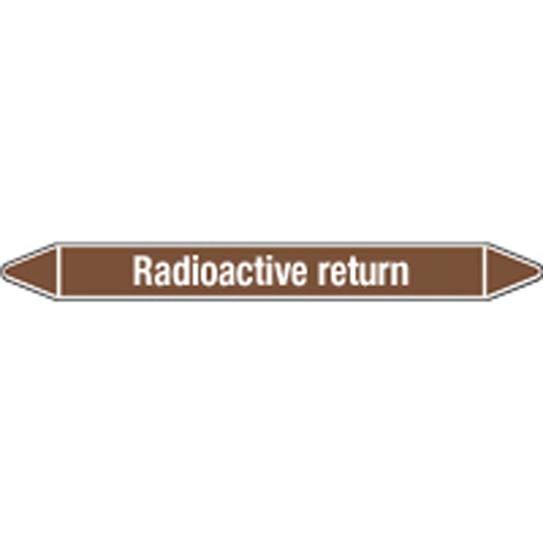 N008222 Brady White on Brown Radioactive return Clp Pipe Marker On Card