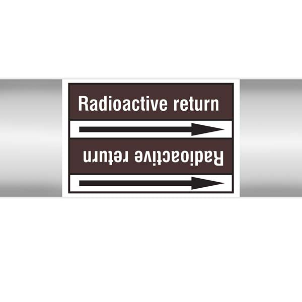 N008228 Brady White on Brown Radioactive return Clp Pipe Marker On Roll