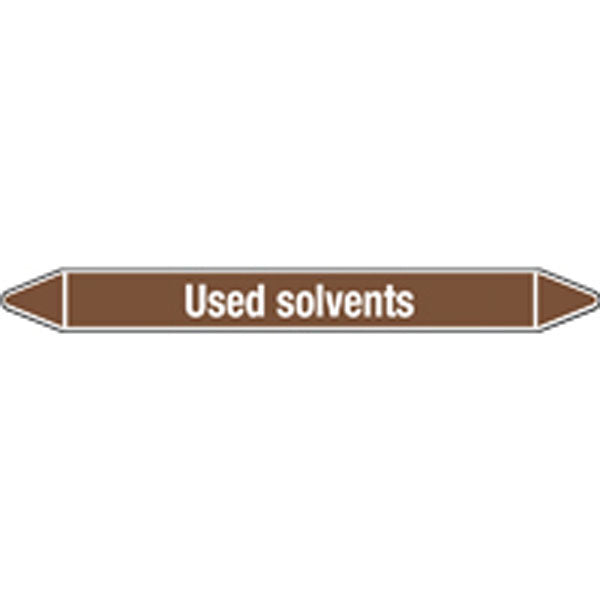 N008232 Brady White on Brown Used solvents Clp Pipe Marker On Card