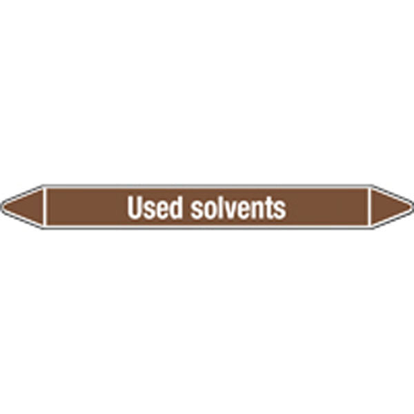 N008231 Brady White on Brown Used solvents Clp Pipe Marker On Card