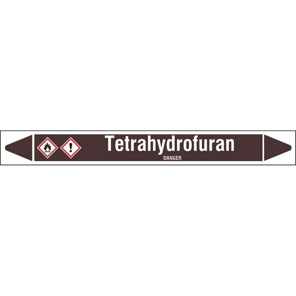 N008247 Brady White on Brown Tetrahydrofuran Clp Pipe Marker On Roll