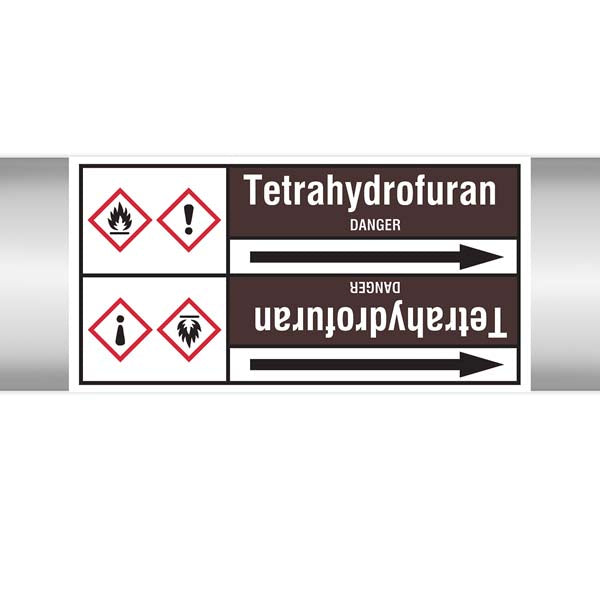 N008248 Brady White on Brown Tetrahydrofuran Clp Pipe Marker On Roll