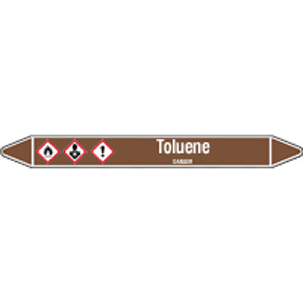 N008251 Brady White on Brown Toluene Clp Pipe Marker On Card
