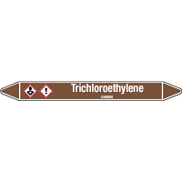 N008262 Brady White on Brown Trichloroethylene Clp Pipe Marker On Card