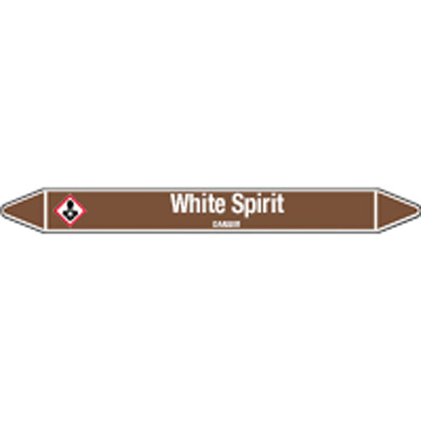 N008272 Brady White on Brown White Spirit Clp Pipe Marker On Card