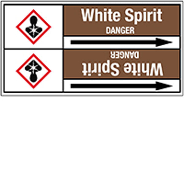 N008276 Brady White on Brown White Spirit Clp Pipe Marker On Roll