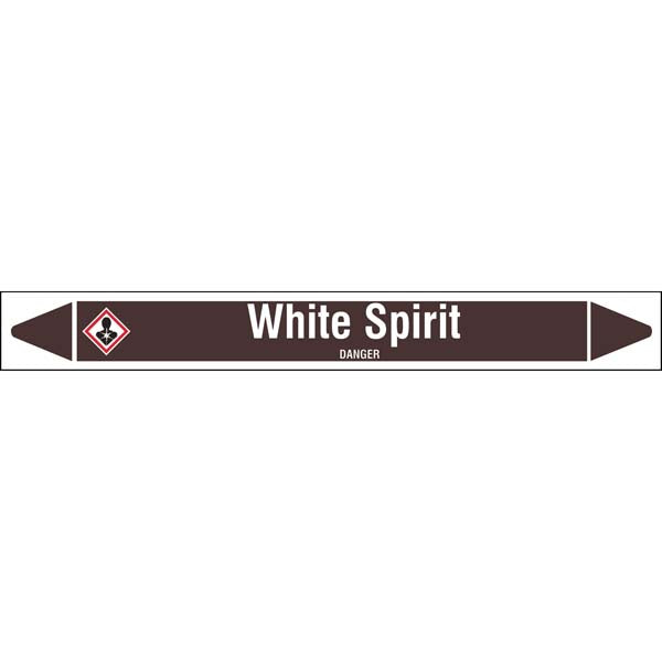 N008279 Brady White on Brown White Spirit Clp Pipe Marker On Roll