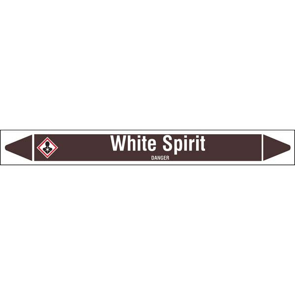 N008280 Brady White on Brown White Spirit Clp Pipe Marker On Roll