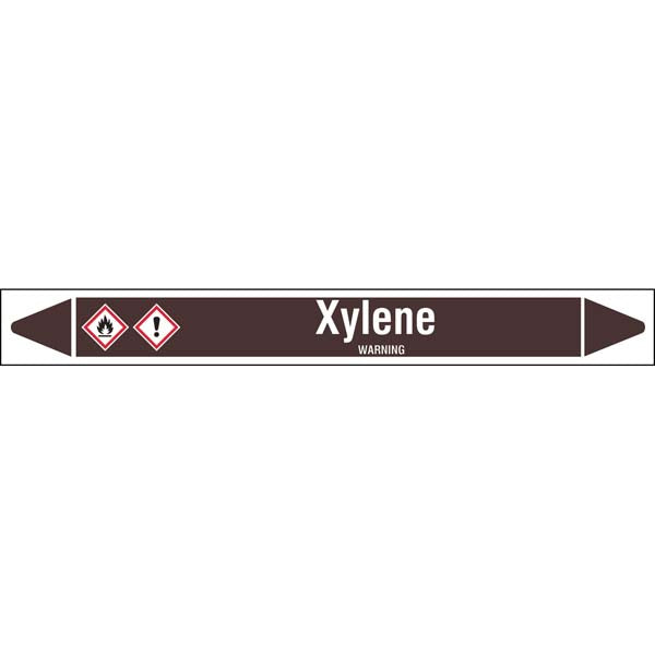 N008290 Brady White on Brown Xylene Clp Pipe Marker On Roll