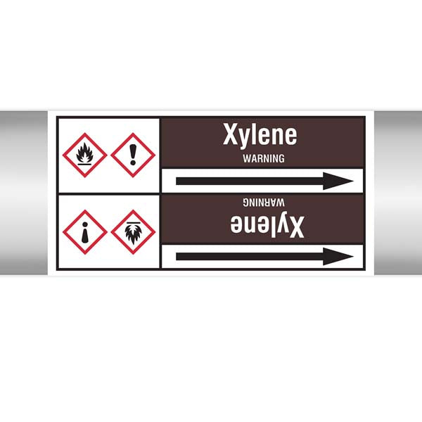 N008292 Brady White on Brown Xylene Clp Pipe Marker On Roll