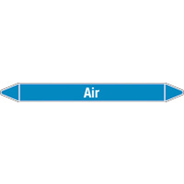 N008297 Brady White on Blue Air Clp Pipe Marker On Card