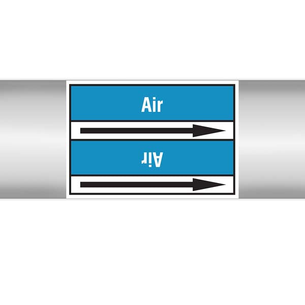 N008301 Brady White on Blue Air Clp Pipe Marker On Roll