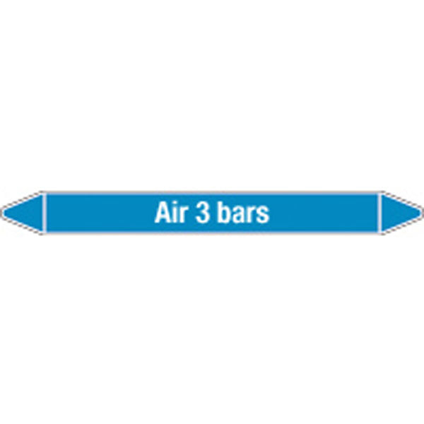 N008304 Brady White on Blue Air 3 bar Clp Pipe Marker On Card