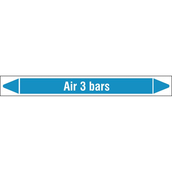 N008307 Brady White on Blue Air 3 bar Clp Pipe Marker On Roll