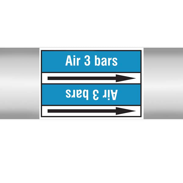 N008310 Brady White on Blue Air 3 bar Clp Pipe Marker On Roll