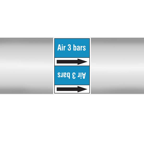 N008311 Brady White on Blue Air 3 bar Clp Pipe Marker On Roll