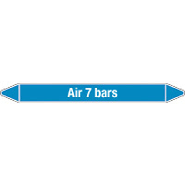N008315 Brady White on Blue Air 7 bar Clp Pipe Marker On Card