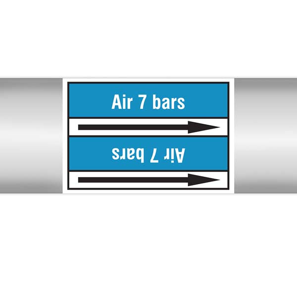 N008319 Brady White on Blue Air 7 bar Clp Pipe Marker On Roll