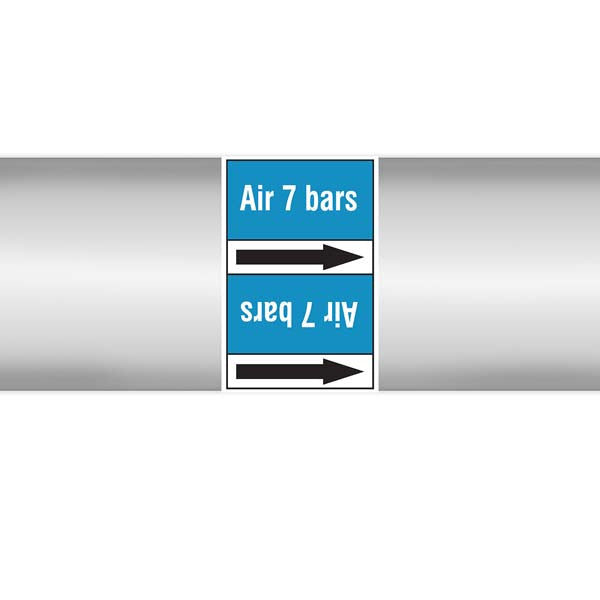 N008320 Brady White on Blue Air 7 bar Clp Pipe Marker On Roll