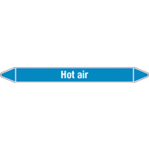 N008322 Brady White on Blue Hot air Clp Pipe Marker On Card