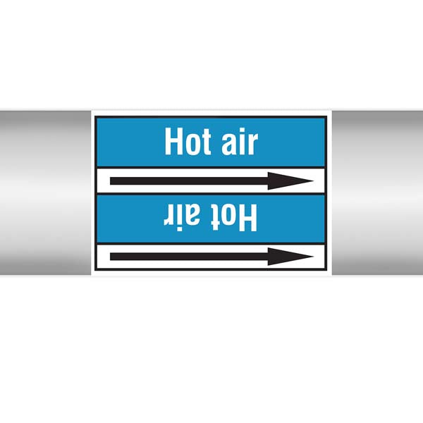 N008328 Brady White on Blue Hot air Clp Pipe Marker On Roll